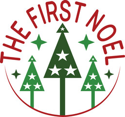 Christmas Round sign design eps format file and svg single file