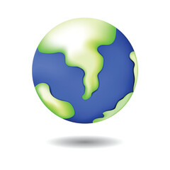Planet earth vector icon on white background.