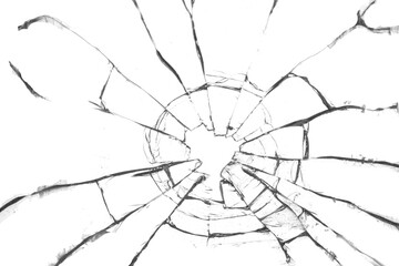 Obraz premium The texture of broken glass. Bullet hole