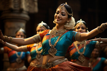 Indian traditional dancers, female, independence, symbol, celebration