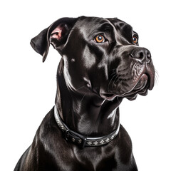 Sitting Cane Corso Dog Isolated on a Transparent Background