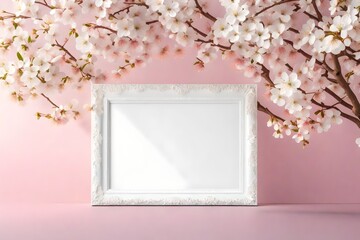 frame with blossom