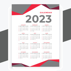  2023 paper modern calendar layout in printable style