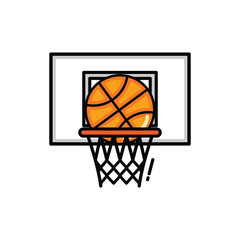 Basketball hoop and ball icon in flat design style. vector illustration © miss[SIRI]