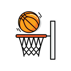 Basketball hoop and ball icon in flat design style. vector illustration © miss[SIRI]