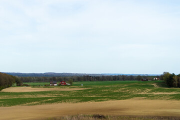 Obraz premium Swedish village view during spring