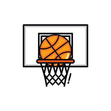 orange basketball net shot clip art preview