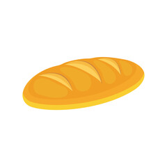 Bakery illustration. Bread icon of wheat food product. Loaf of rye and wheat bread, french baguette and croissant, cake, cupcake and toast, cookie, bun and bagel, baker
