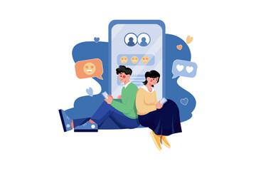 Couple chatting on mobile