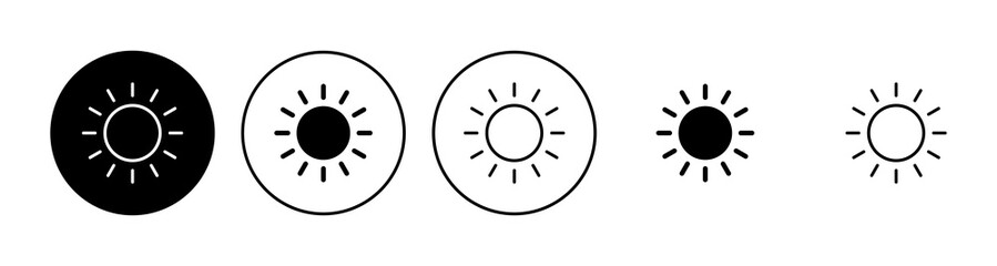 Sun icon set. Brightness Icon vector