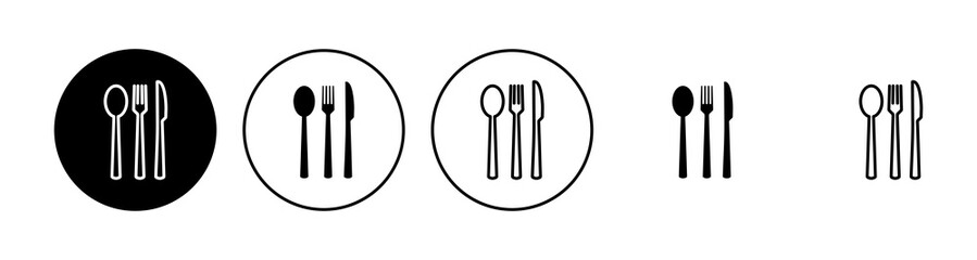spoon and fork icon set. spoon, fork and knife icon vector. restaurant icon
