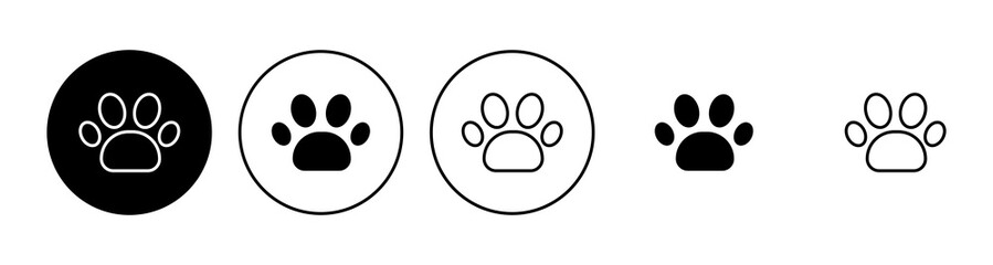 Paw icon set. paw print icon vector. dog or cat paw