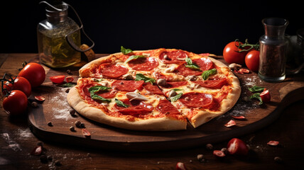 pizza with mushrooms promotional photo
