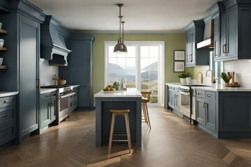 kitchen interior with kitchen accessories.AI Generated.