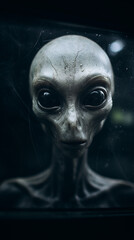 Celestial Commuters: Grey Alien aboard the UFO, Generative AI