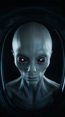 Into the Unknown: Grey Alien aboard Spaceship, Generative AI