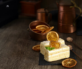 christmas dessert on the table, christmas decor