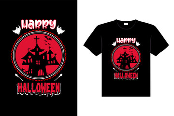 Halloween horror vintage t-shirt design and Scary lettering print template vector typography graphics art