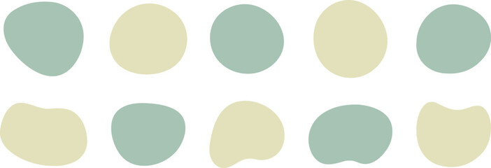 かわいい抽象的なゆるゆるフレーム　緑　黄緑　green shape　Set of cute abstract shapes.Vector loose frame.