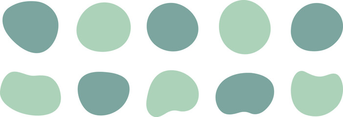 かわいい抽象的なゆるゆるフレーム　緑　黄緑　green shape　Set of cute abstract shapes.Vector loose frame.