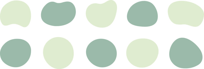 かわいい抽象的なゆるゆるフレーム　緑　黄緑　green shape　Set of cute abstract shapes.Vector loose frame.