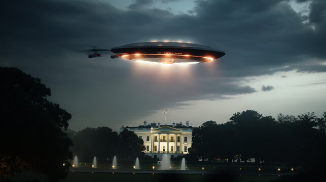 Extraterrestrial Visit: UFO Presence Over the White House, Generative AI