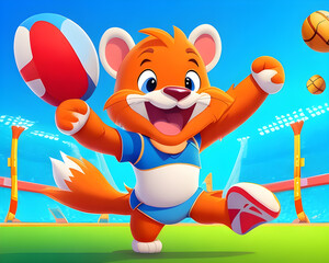 Cheerful cartoon animal