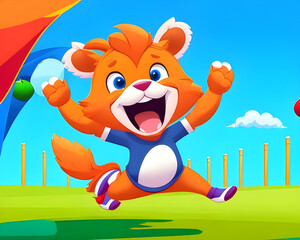 Cheerful cartoon animal