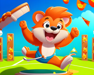 Cheerful cartoon animal