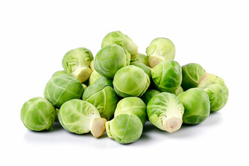 芽キャベツ　白背景　AI生成画像　ジェネレーティブAI