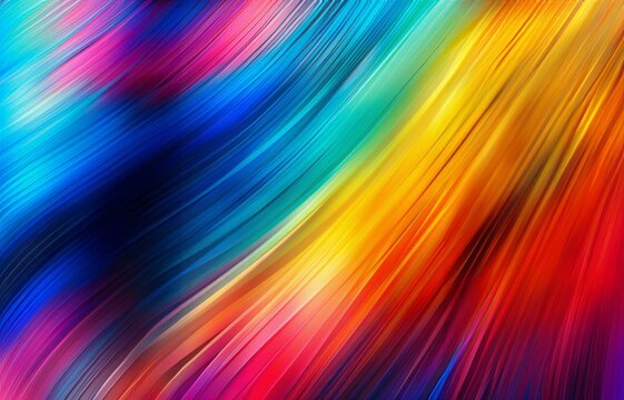 Abstract wallpaper with rainbow rays for desktop screen, ai art 