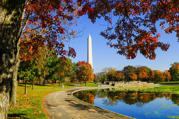 Washington DC, Washington Monument in Autumn	season