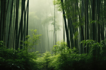 a bamboo forest, showcasing the tall, ai generated.