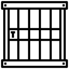 jail line icon,linear,outline,graphic,illustration