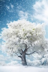Cherry blossom in snow 