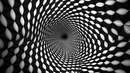 3D optical illusion abstract black and white background