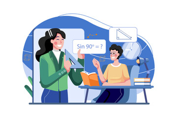 Boy Learning Math In Online Class