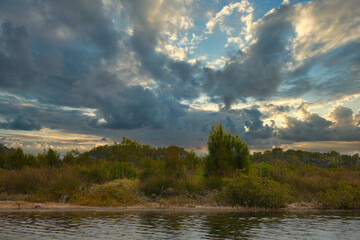 clouds over the lake