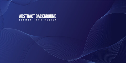 Abstract  blue banner template. Vector minimal wavy line background with text for social media cover, header, Modern