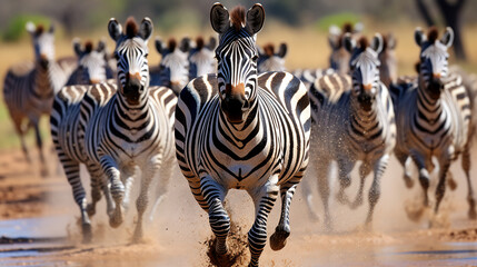 zebras in the desert - Powered by Adobe