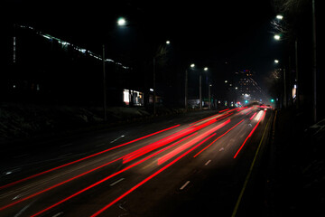 traffic in night