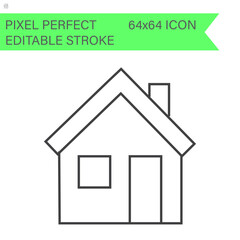 House. Home icon. ecology icons .Editable Stroke. 64x64 Pixel Perfect.