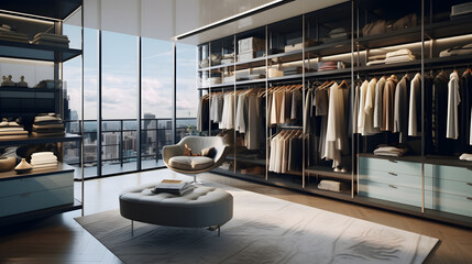Elegance Unveiled: The Ultimate Walk-In Closet with Glass Lockers