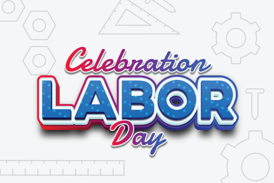 Celebration labor day editable text effect template