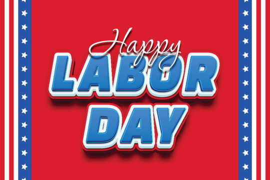 Happy labor day editable text effect template