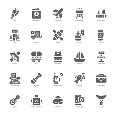 Camping and Tourism icon pack for your website, mobile, presentation, and logo design. Camping and Tourism icon glyph design. Vector graphics illustration and editable stroke.