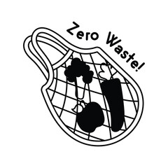 Zero waste doodle vector outline Sticker. EPS 10 file