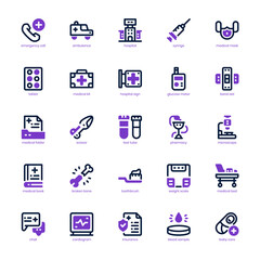 Medical Services icon pack for your website, mobile, presentation, and logo design. Medical Services icon mixed line and solid design. Vector graphics illustration and editable stroke.