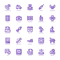Medical Services icon pack for your website, mobile, presentation, and logo design. Medical Services icon basic line gradient design. Vector graphics illustration and editable stroke.