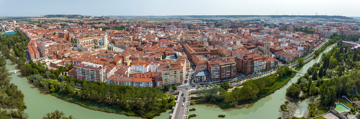 Naklejka na ściany i meble Palencia city, panoramic view